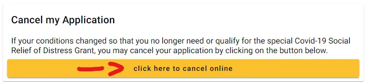 Cancel SRD Grant Application